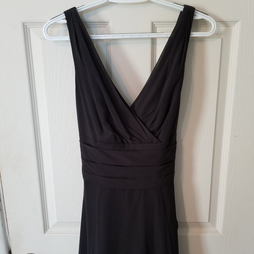 David's Bridal - Long Bridesmaid Dress - Black - Size 6